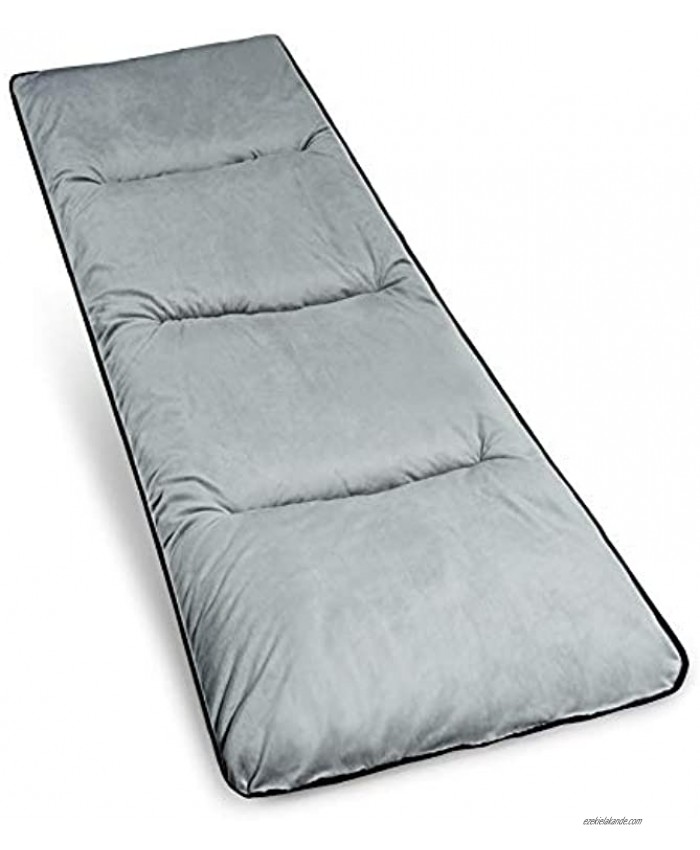 Varbucamp Cot Pads Mattress for Adults Lightweight Comfortable Thick Cotton Sleeping Cot Mattress for Camping 75’’x 28’’ Grey Blue Black