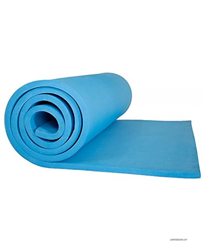 Wakeman Sleeping Pad Lightweight Non Slip Foam Mat with Carry Strap Outdoors Thick Mattress for Camping Hiking Yoga and Backpacking Light Blue 72” Long and 24” Wide 75-CMP1010