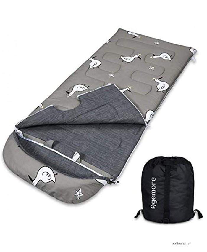 Cotton Sleeping Bags for Youth 3-4 Season Warm and Comfortable Sleeping Bag for Elder Boys Girls Teens Indoor and Outdoor Use Great for Slumber Parties Travel Camping