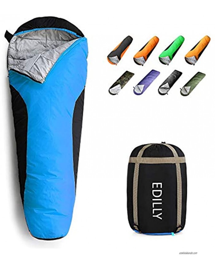EDILLY Camping 3-4 Seasons Sleeping Bags for Adults and Kids Warm Cold Weather Lightweight Portable Waterproof Backpacking Sleeping Bags Perfect for Hiking Traveling,Indoor & Outdoor Use