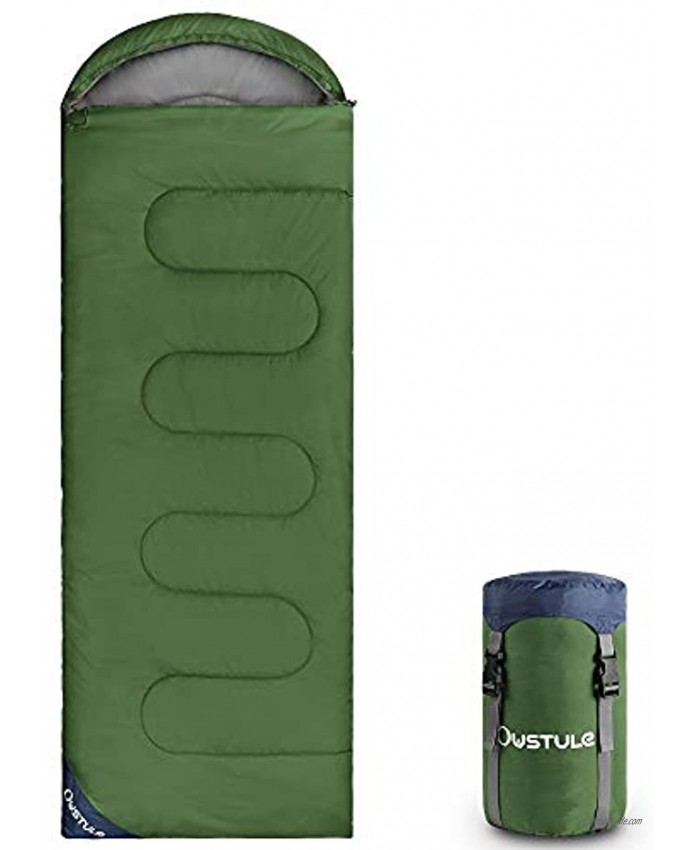 OUSTULE Camping Sleeping Bag -3 Season Warm & Cool Weather Lightweight Waterproof Indoor & Outdoor Use for Adults & Kids for Backpacking Hiking Traveling Camping with Compression Sack