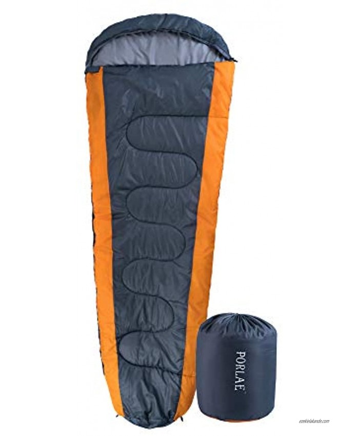 PORLAE Camping Sleeping Bag Envelope Lightweight Portable Waterproof Comfort with Compression Sack Great for Traveling Hiking and Outdoor Activities Single