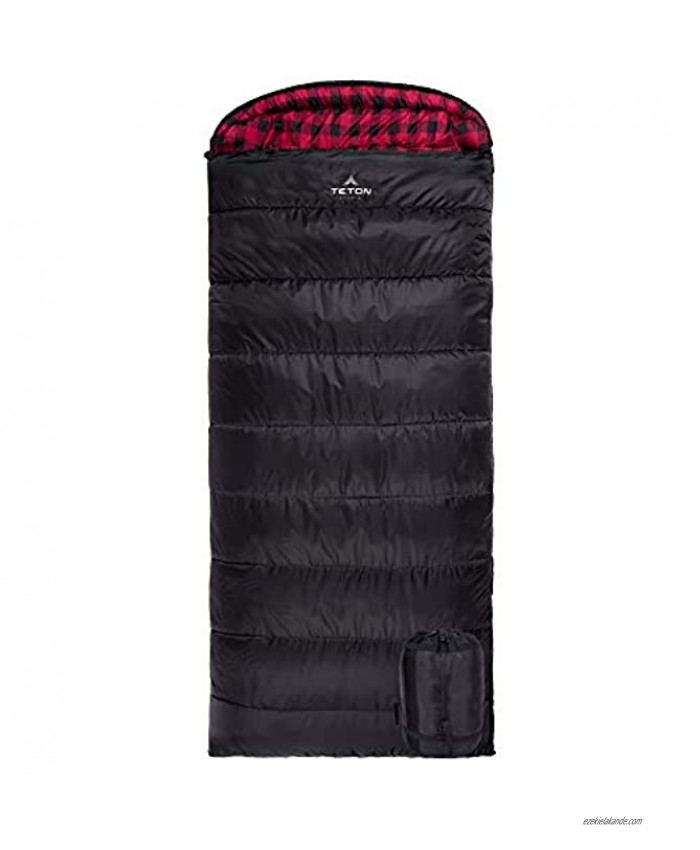 TETON Sports 101R Celsius XXL -18C 0F Sleeping Bag; 0 Degree Sleeping Bag Great for Cold Weather Camping; Black Right Zip