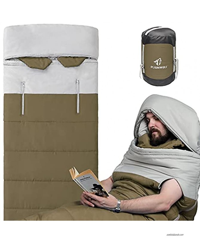 Wearable Sleeping Bag with Thickened Warm Liner Great for Adults Backpacking,Camping Outdoor Sport Events and 2 Person Double Sleeping Pad