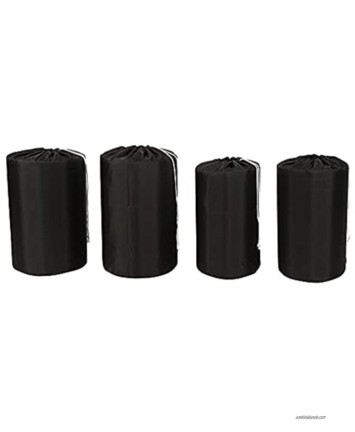 Ezek Stuff Sack 4 Pack 210D Polyester Oxford Ultra-Light Compression Durable Water-Resistant Drawstring Ditty Sleeping Bag Storage Sack Backpacking Camping Travelling Hiking Black.