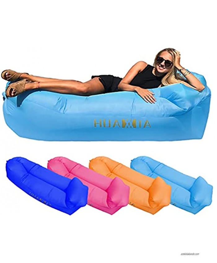 HUAXXIA Inflatable Lounger Air Sofa,Pillow-Shaped Headrest Waterproof Oxford Fabric Portable Inflatable Recliner Chairs for Indoor & Outdoor Camping Party Picnic Beach Travel