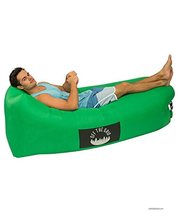 Inflatable Lounger Air Sofa Wind Chair Hammock Floating Portable Bed for Beach Pool Camping Outdoors Off the Grid Lazy Bag Cloud Couch Green