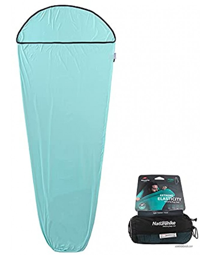 Naturehike Sleeping Bag Liner Ultra-high Elastic Lightweight & Portable Mummy Travel Adults Sleeping Sack for Camping Backpacking Hiking Hotel Hostels Comfy & Easy Care with Hood