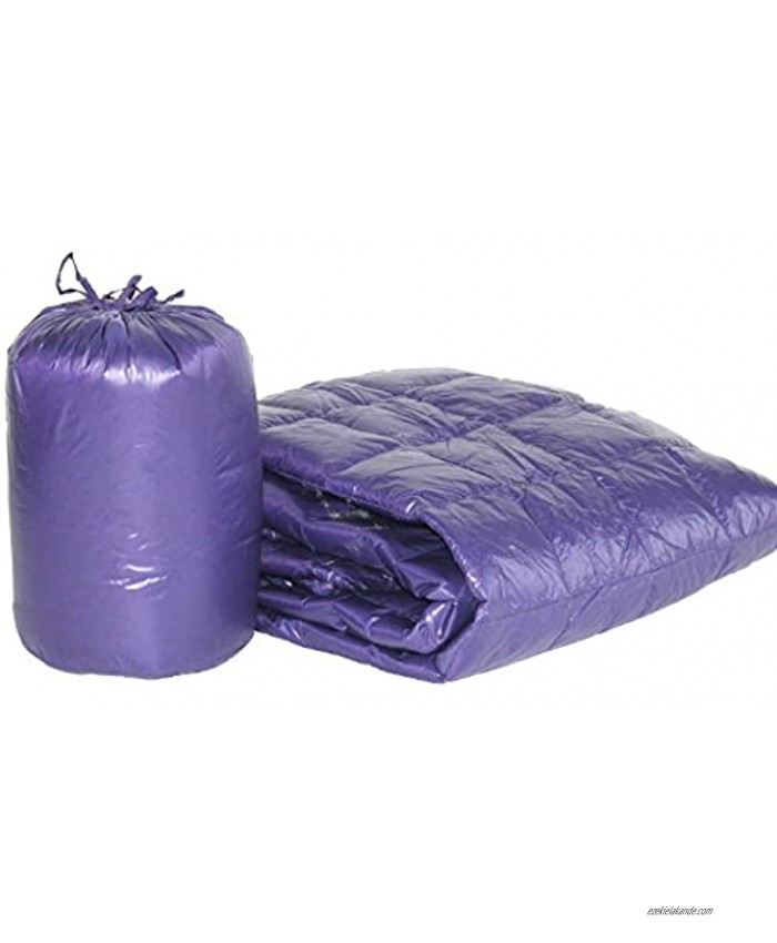 PUFF 50 x 70 High Loft Down Indoor Outdoor Water Resistant Throw with Extra Strong Nylon Cover Purple