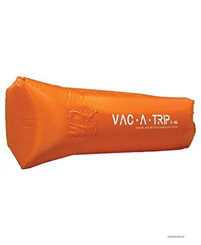 VAC-A-TRIP Inflatable Lounger AirSofa Portable Air Hammock Inflatable Cot for Adults AirChair Inflatable Couch Beach Camping Chair with Carry Bag Securing Stack 3 Pockets and Bottle Opener