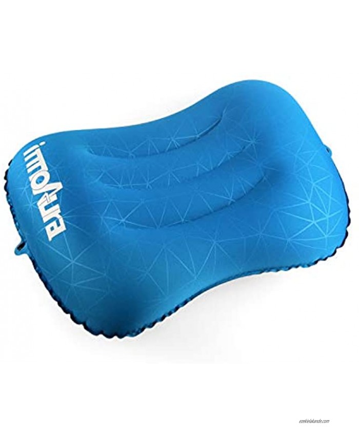innoAura Ultralight Inflatable Camping Pillow Compressible Lightweight Compact Comfortable Ergonomic Travel Pillow for Neck & Lumbar Support While Camping Backpacking Hiking