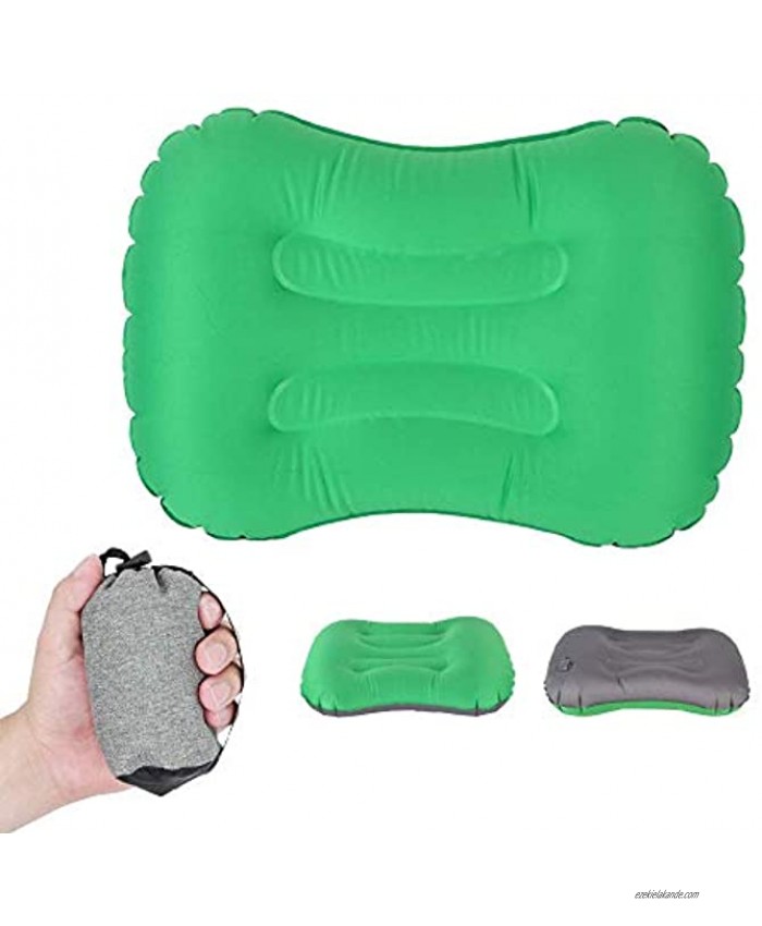 LuckySSR Ultralight Inflatable Camping Travel Pillow Compact Inflating Pillows for Neck & Lumbar Support While Camp Hiking Backpacking Traveling Car Green