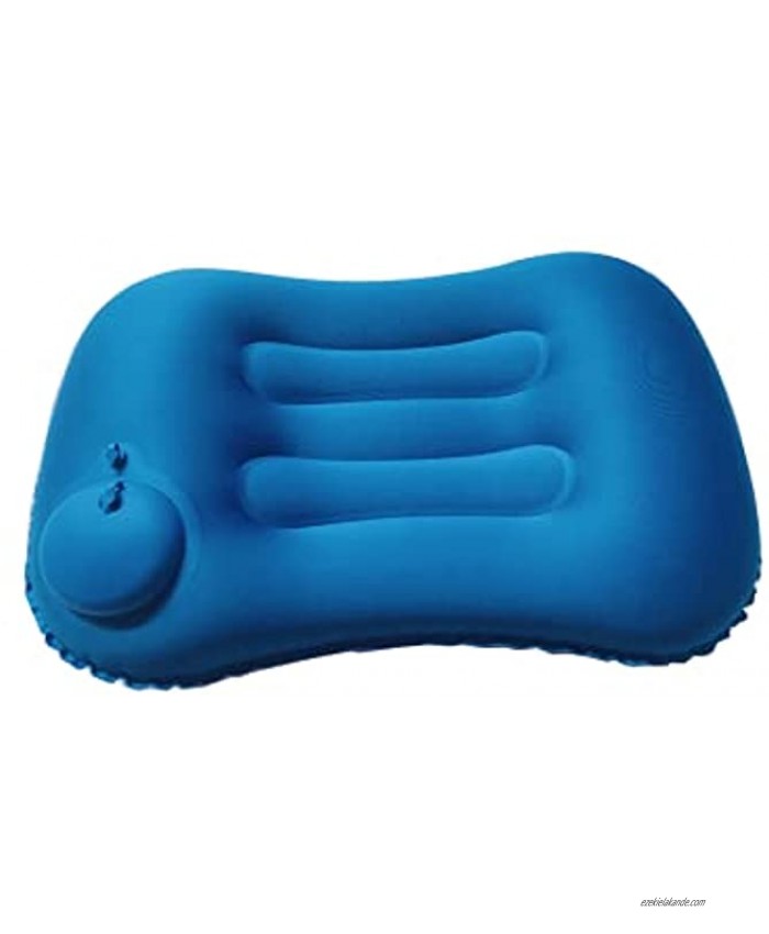 Ultralight Inflatable Travel Pillows,Hand Press Headrest Cushion,Compressible,Ergonomic Inflating Pillows for Neck&Lumbar Support While Traveling,Road Trips and Airplanes Rectangle Navy Blue