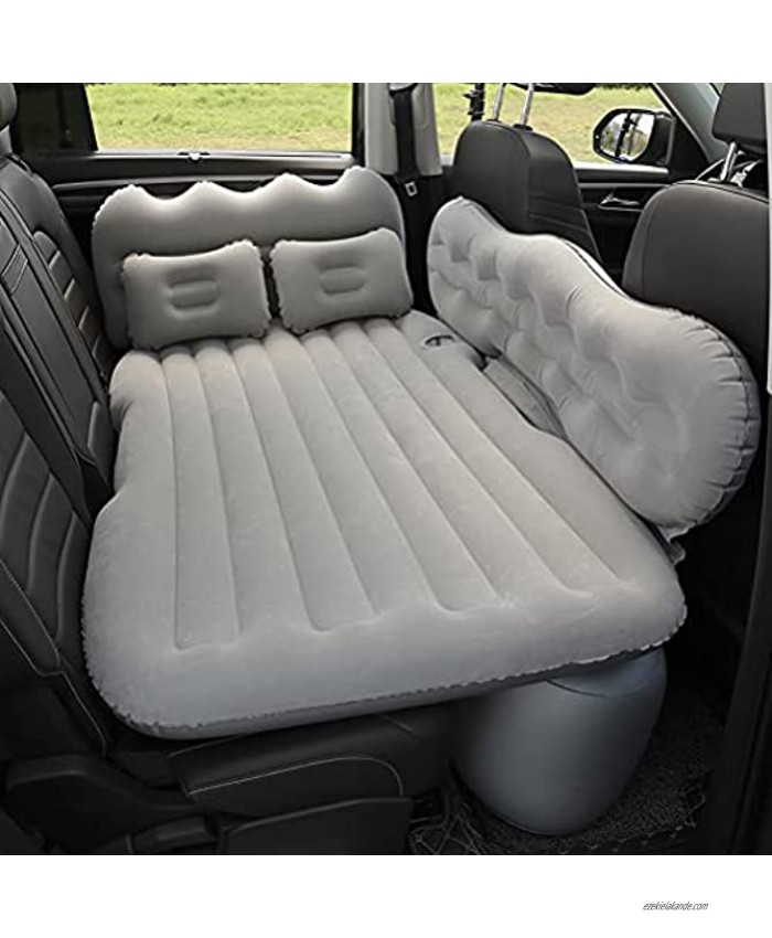 Inflatable Car Mattress for Back Seat Portable Car Travel Bed with Two Pillows Universal SUV Extended Car Air Bed with Air-Pump for Travel Hiking Trip and Other Outdoor Activities   Grey
