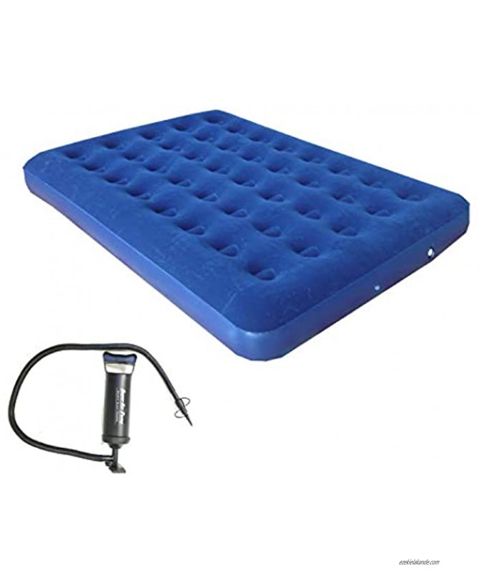 Zaltana Double Size Air Mattress with Double Action Hand Pump Combo AMD+AP3 Blue