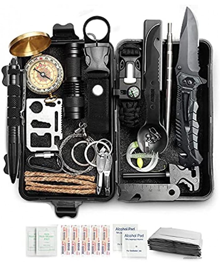 Dad's Gift 35 in 1 Survival Gear and Equipment Emergency Survival Kit Survival Gear Gifts for Men Outdoor Survival Tool for Hiking Hunting Camping Adventures Outdoors Sport