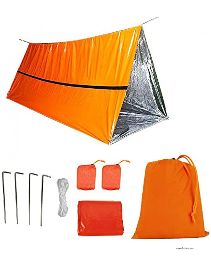 Funlove 2 Person Survival Emergency Tent – Use As Survival Tube Tent Emergency Shelter Survival Tarp