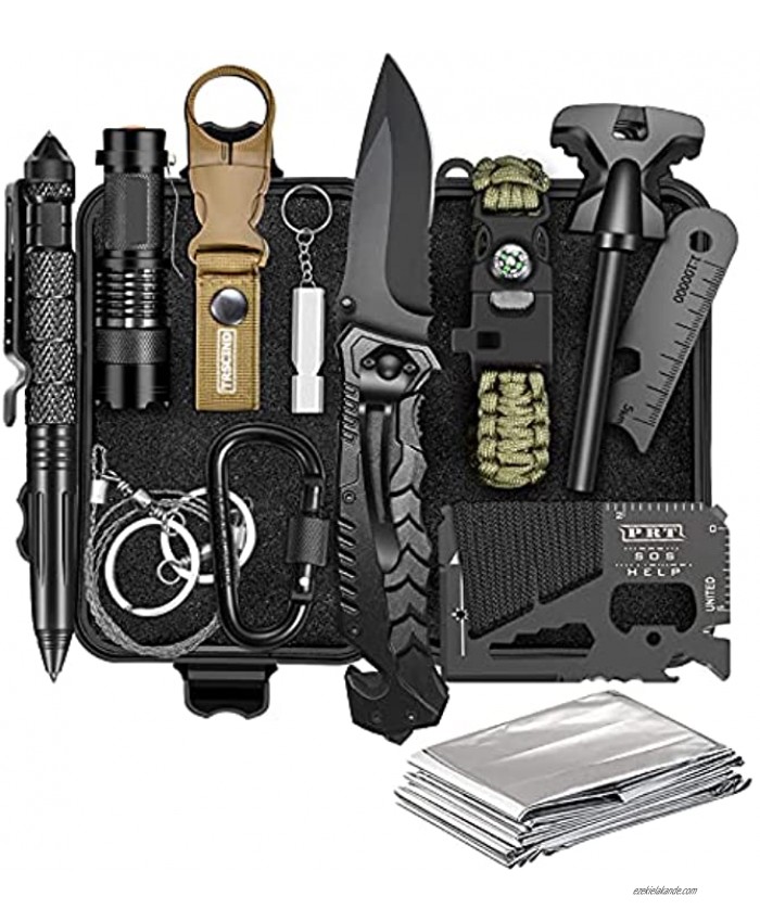 Gifts for Men Dad Him Husband Survival Gear and Equipment Survival Kit 11 in 1 Christmas Stocking Stuffers Fishing Birthday Gifts for Boyfriend Teenage Boy Cool Gadget Official EDC Survival Kit