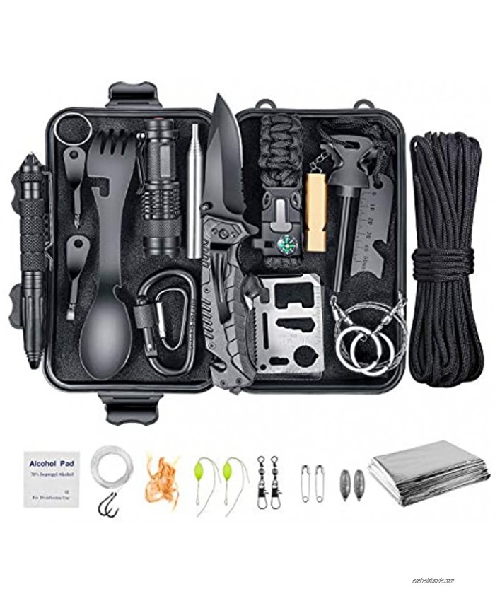 Gifts for Men Dad Husband Boyfriend him,Survival Gear and Equipment,Emergency Survival Kit 30 in 1 ,Cool Birthday Gift  Fishing Hunting Hiking Camping Gear