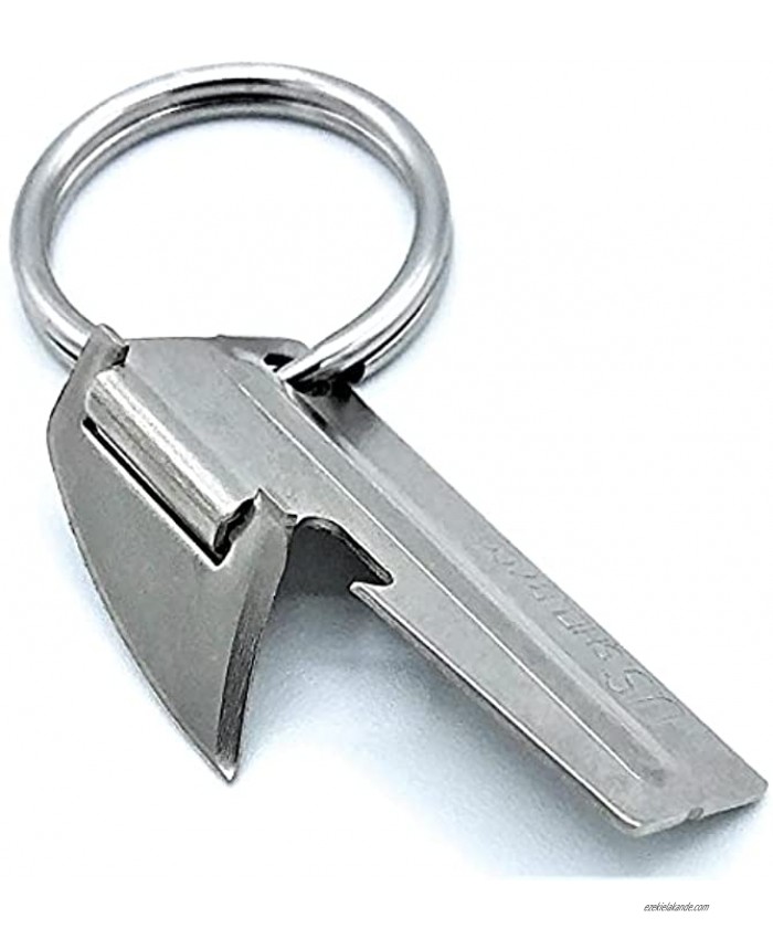 P-38 Military Can Opener US SHELBY CO. Made in USA with Stainless Steel Key Ring 2-Piece Bundle with Exclusive instruction card by Elusive Treasures