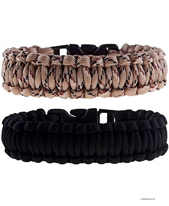 The Friendly Swede Paracord Survival Bracelets Set of 2 Easy to Open Clasp