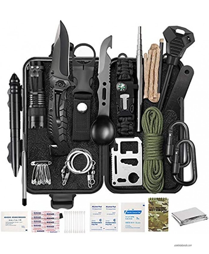 YTY Survival Gear Kit Emergency EDC Survival Tools 69 in 1 SOS Earthquake Aid Equipment Fishing Hunting Cool Top Gadgets Valentines Birthday Gifts for Men Dad Him Husband Boyfriend Camping Hiking