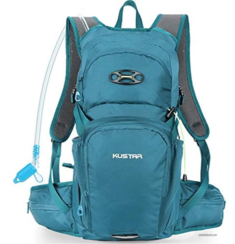 KUSTAR Hydration Pack Backpack with 2L Leakproof Water Bladder BPA Free,Lightweight Water Backpack for Hiking,Running,Cycling,Camping