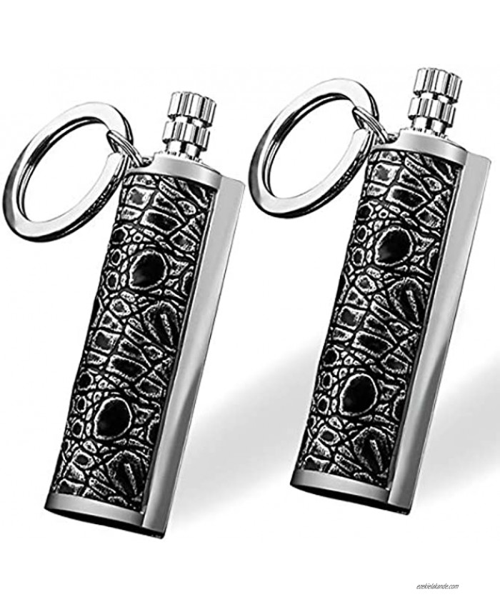 no-branded 2 Pack Dragon's Breath Immortal Lighter Keychain Flint Metal Matchstick Fire Starter Permanent Match for Emergency Survival Mountaineering Camping Hiking Fuel Not Included