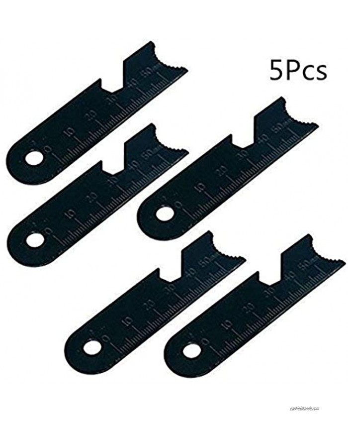 Wakaka 5Pcs Striker Scraper-Work As Concave Serrated End Hex Wrench,Bottle Opener and Ruler.Use With Ferro Rod Made of Carbon Steel