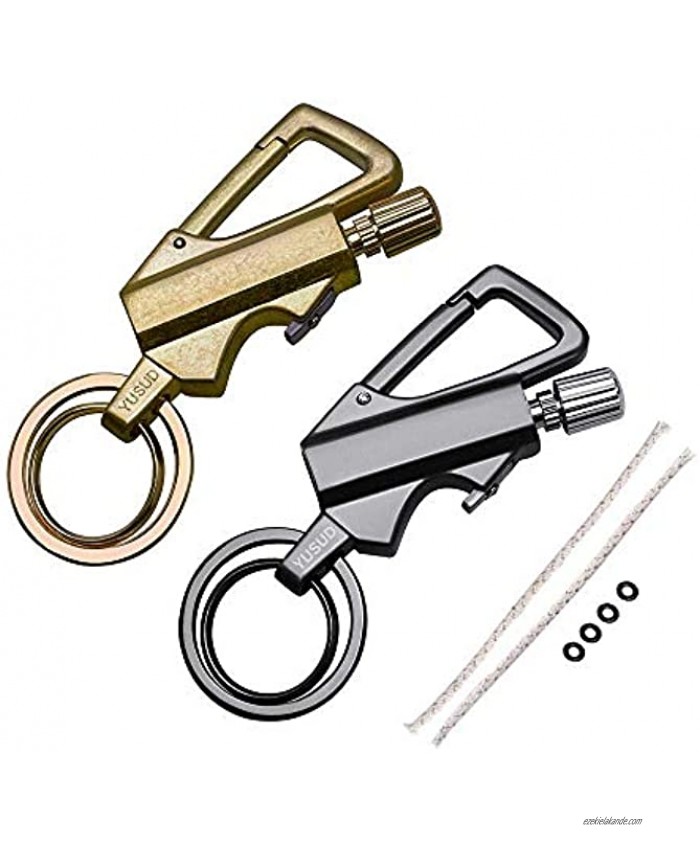 Yusud 2 Pack Permanent Match Keychain Flint Fire Starter Never Ending Match with Bottle Opener Forever Waterproof Matches Strike Anywhere