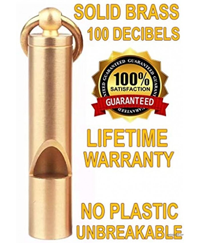 Loudest Brass Whistle | Best Premium Emergency Whistle | One Piece | Outdoor Survival Whistle | On Key-Chain or Hang Around Your Neck and Carry it Anywhere!