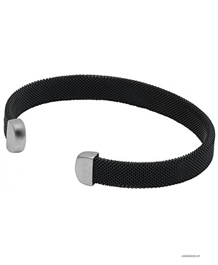 QRAY Midnight Black and White Stainless Steel Mesh Golf Athletic Bracelet
