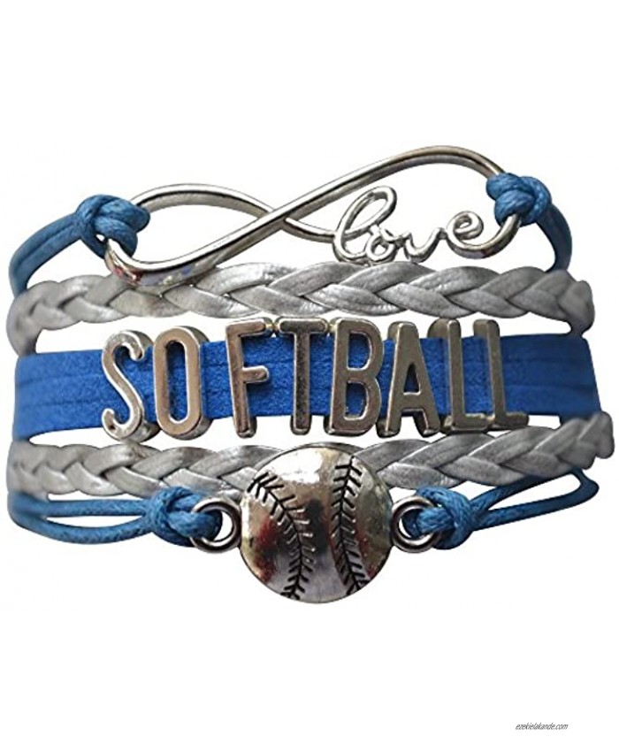 Softball Infinity Charm Bracelet- Softball Jewelry Perfect Softball Player Team and Coaches Gifts