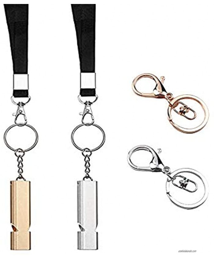 XUYIANGEL 2PCS Outdoor Emergency Survival Whistles with 2 Key Chain and 2 Lanyard for Camping Hiking Sports Dog Training Climbing Fishing Boating Hunting,Personal Safety for Women and Kids