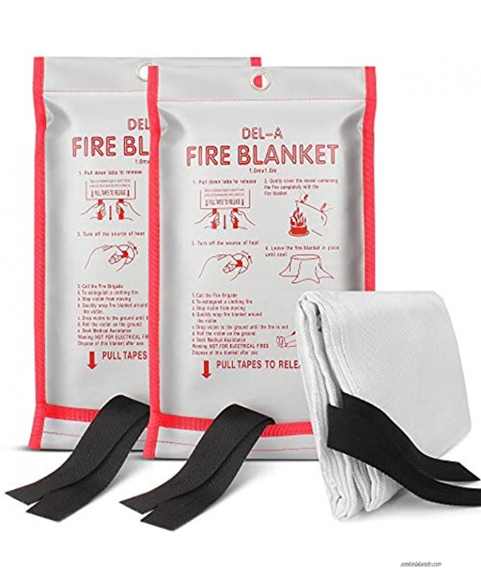 DEL-A Fire Suppression Blanket 0.43mm Skin-Friendly Fiberglass High-Temperature Resistance | Flame Retardant Blanket for Gas Station Laboratory Kitchen | Emergency Safety Blankets