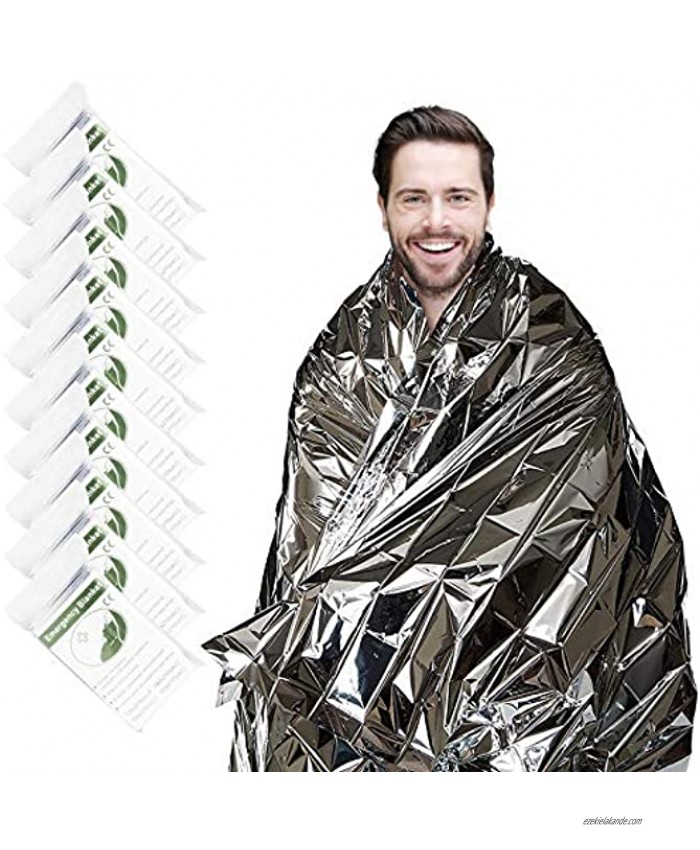 Peicees 10 Pack Emergency Blankets Camping Mylar Thermal Blanket Space Survival Blanket Suitable for Outdoor Survival Hiking Marathons First Aid