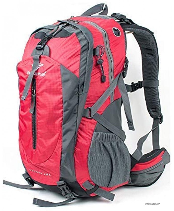 40L Outer Frame Hiking Backpack with Rain Cover,Outdoor Sport Travel Daypack for Climbing Camping Touring，High-Performance
